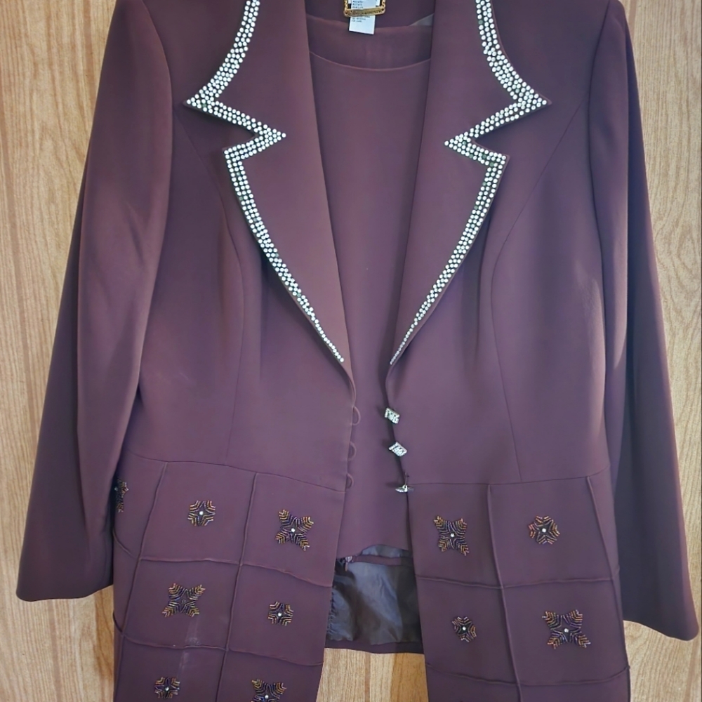 EUC Elite Champagne size 18 dress coat and tank